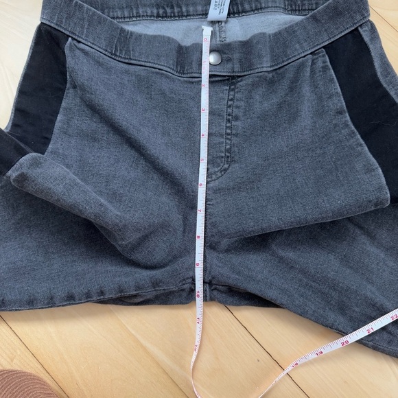 ZEZA B TUXEDO STRIPE GREY JEGGINGS WITH FRAYED HEM - M - Picture 12 of 14